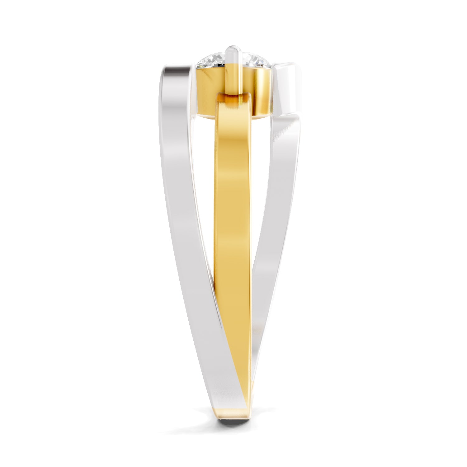 Lab Grown Diamond Ring 0.5 Carat IGI Certified Round Shape 925 Sterling Silver Gold Plated Solitaire Ring