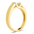 Lab Grown Diamond Ring 0.35 Carat IGI Certified Round Shape 925 Sterling Silver Gold Plated Solitaire Ring