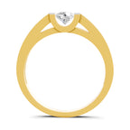 Lab Grown Diamond Ring 0.35 Carat IGI Certified Round Shape 925 Sterling Silver Gold Plated Solitaire Ring