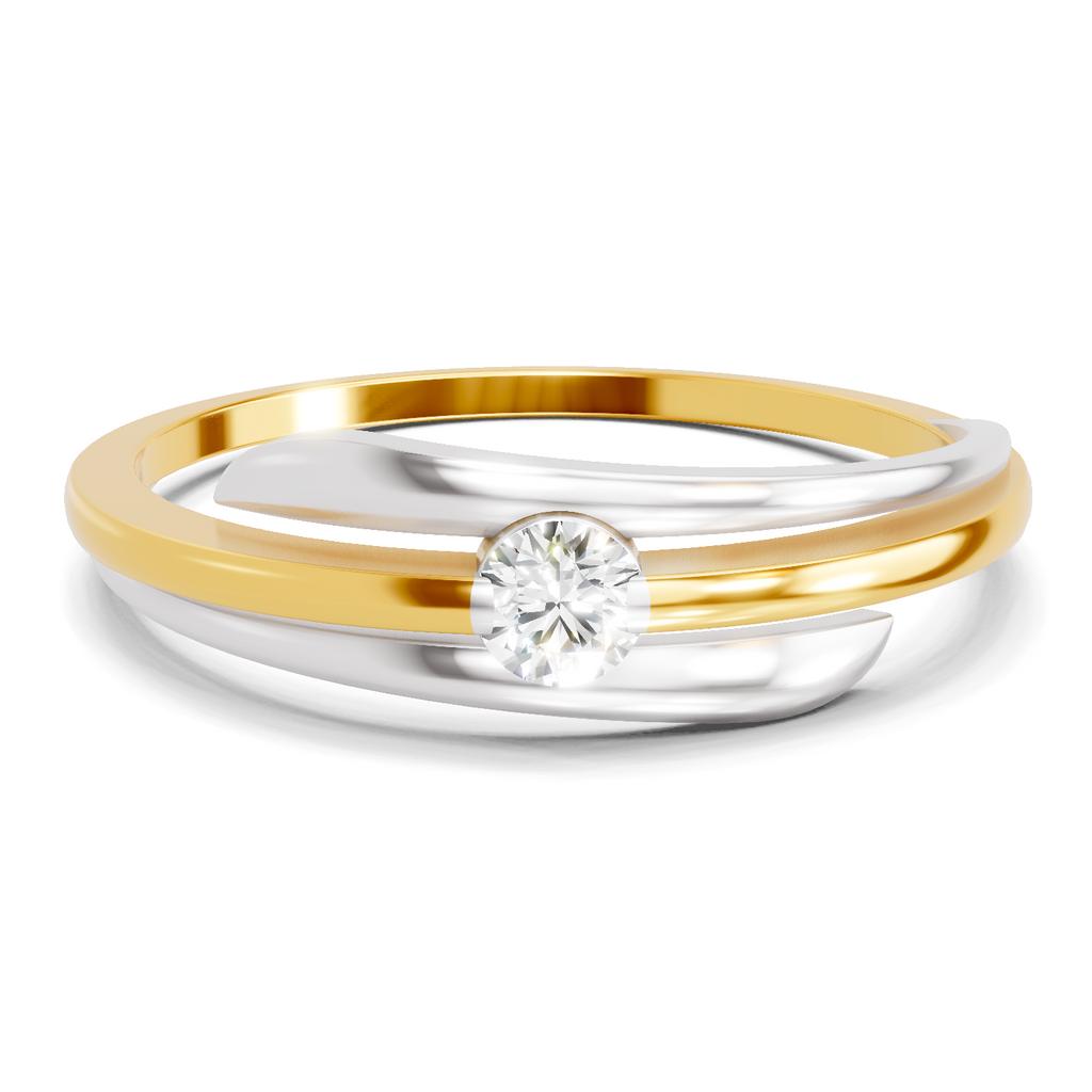Lab Grown Diamond Ring 0.2 Carat IGI Certified Round Shape 925 Sterling Silver Gold Plated Solitaire Ring