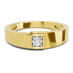 Lab Grown Diamond Ring 0.11 Carat IGI Certified Round Shape 925 Sterling Silver Gold Plated Solitaire Ring