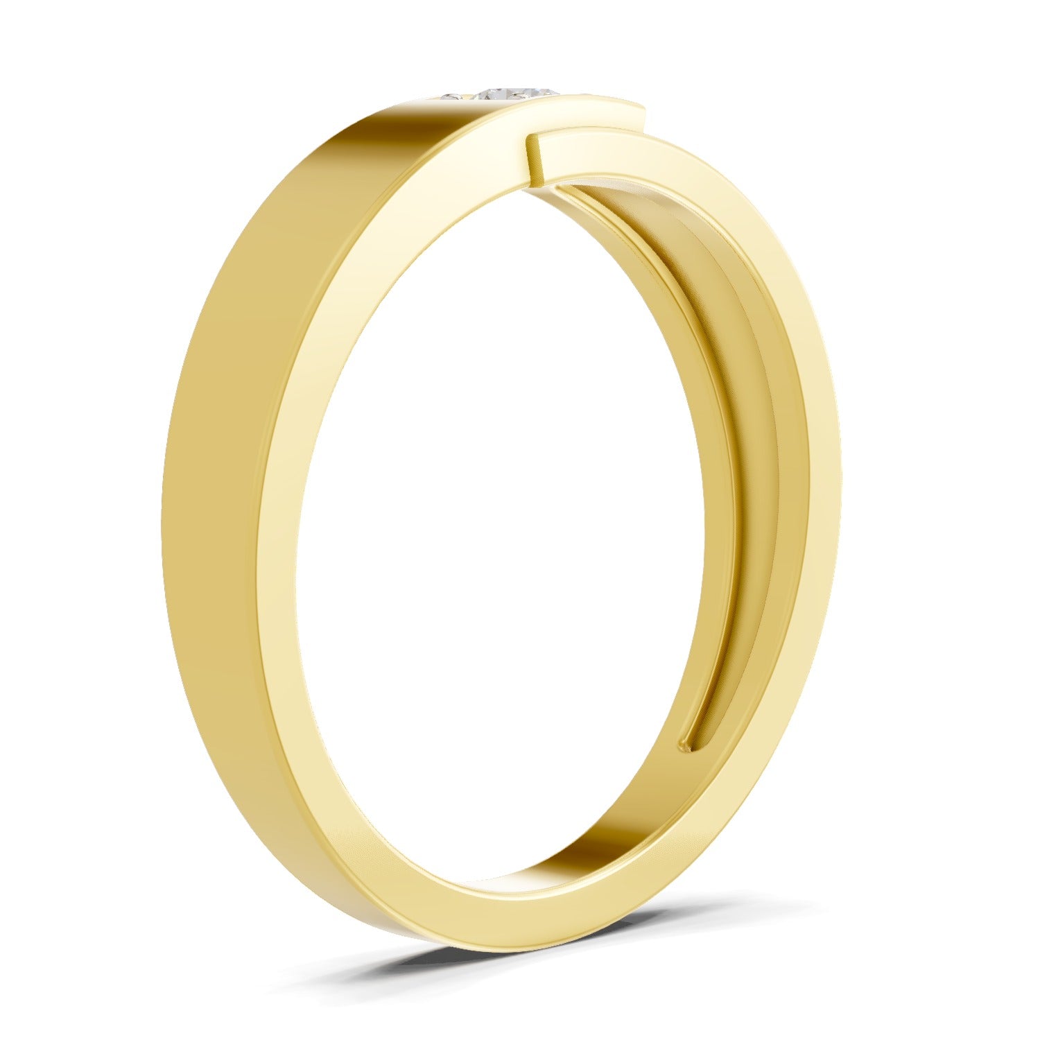 Lab Grown Diamond Ring 0.11 Carat IGI Certified Round Shape 925 Sterling Silver Gold Plated Solitaire Ring
