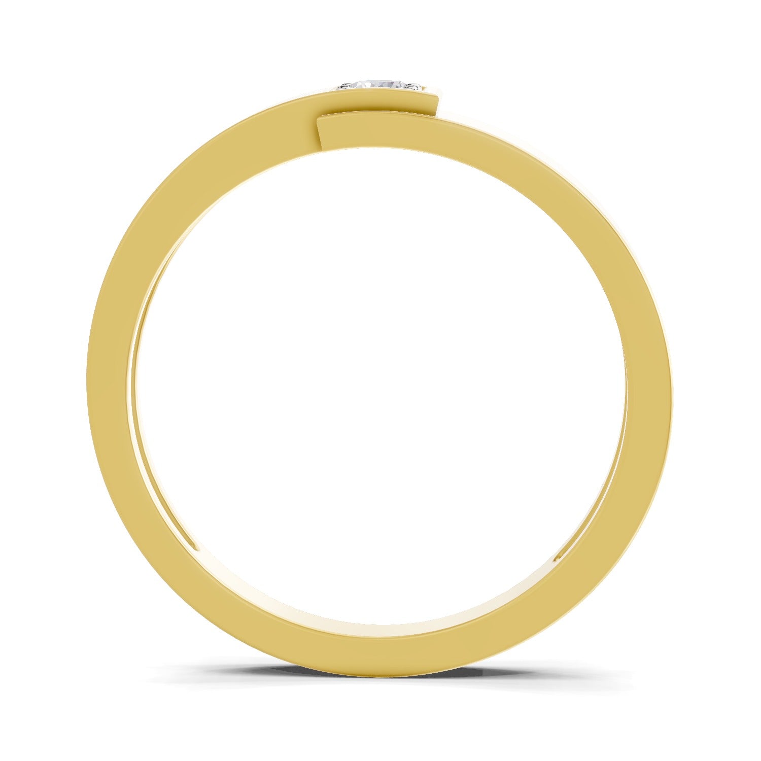 Lab Grown Diamond Ring 0.11 Carat IGI Certified Round Shape 925 Sterling Silver Gold Plated Solitaire Ring