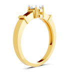 Lab Grown Diamond Ring 0.5 Carat IGI Certified Round Shape 925 Sterling Silver Gold Plated 4 Prong Solitaire Ring