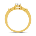 Lab Grown Diamond Ring 0.5 Carat IGI Certified Round Shape 925 Sterling Silver Gold Plated 4 Prong Solitaire Ring