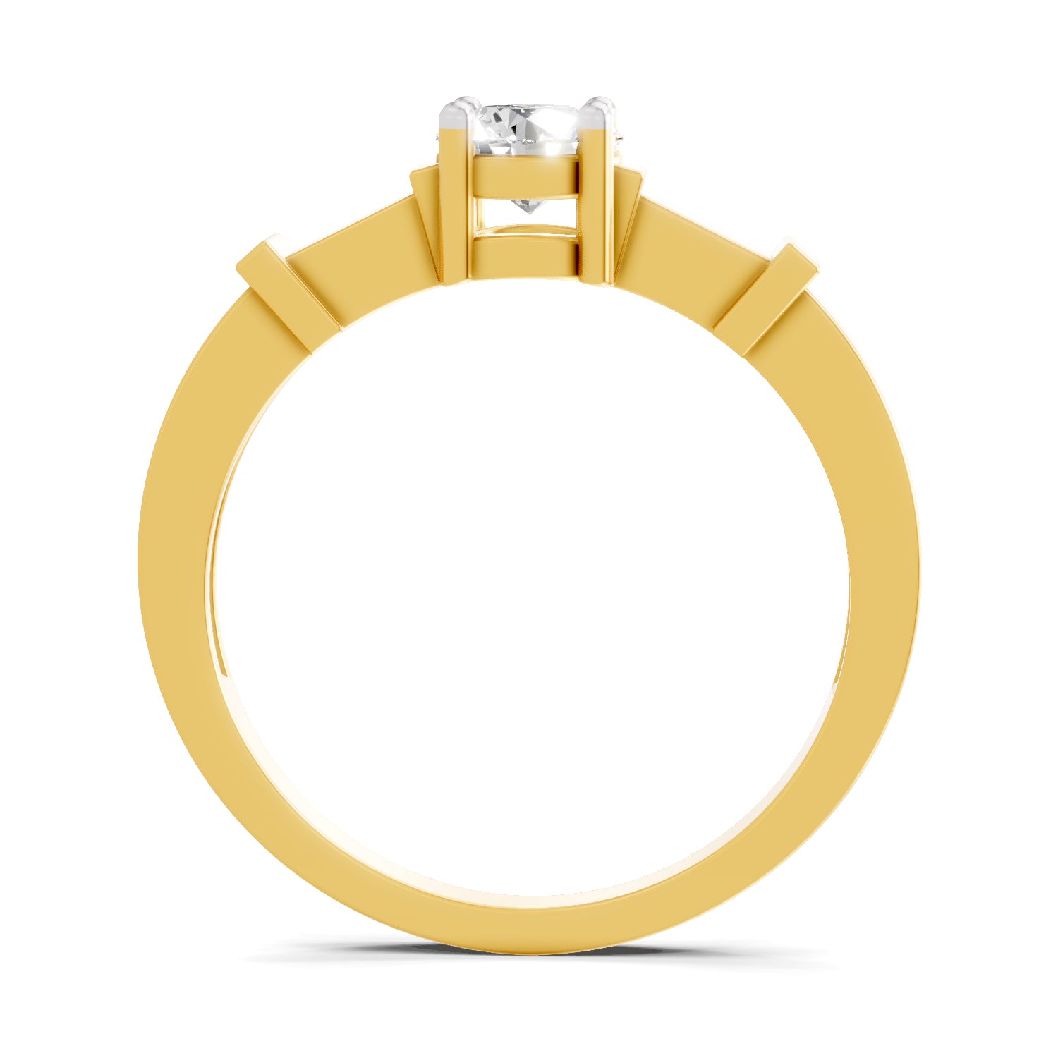 Lab Grown Diamond Ring 0.5 Carat IGI Certified Round Shape 925 Sterling Silver Gold Plated 4 Prong Solitaire Ring
