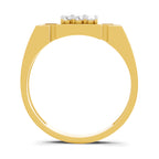 Lab Grown Diamond Ring For Men 0.23 Carat IGI Certified Round Shape 925 Sterling Silver Gold Plated Fashion Ring