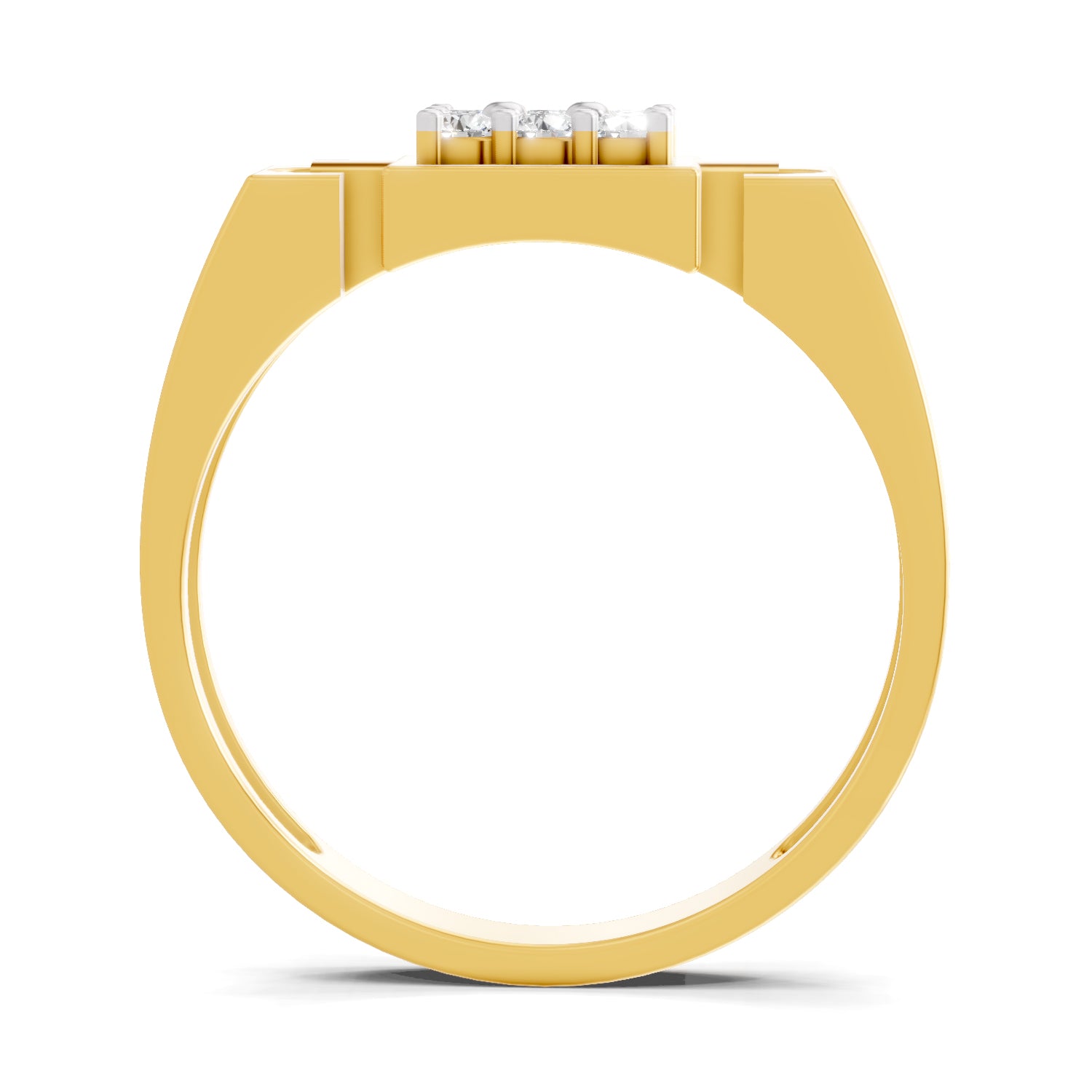 Lab Grown Diamond Ring For Men 0.23 Carat IGI Certified Round Shape 925 Sterling Silver Gold Plated Fashion Ring