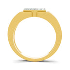 Lab Grown Diamond Ring For Men 0.5 Carat IGI Certified Round Shape 925 Sterling Silver Gold Plated Fashion Ring