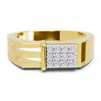 Lab Grown Diamond Ring For Men 0.26 Carat IGI Certified Round Shape 925 Sterling Silver Gold Plated Fashion Ring