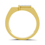 Lab Grown Diamond Ring For Men 0.26 Carat IGI Certified Round Shape 925 Sterling Silver Gold Plated Fashion Ring