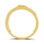 Lab Grown Diamond Ring For Men 0.14 Carat IGI Certified Round Shape 925 Sterling Silver Gold Plated Cluster Ring
