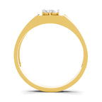 Lab Grown Diamond Ring For Men 0.14 Carat IGI Certified Round Shape 925 Sterling Silver Gold Plated Fashion Ring
