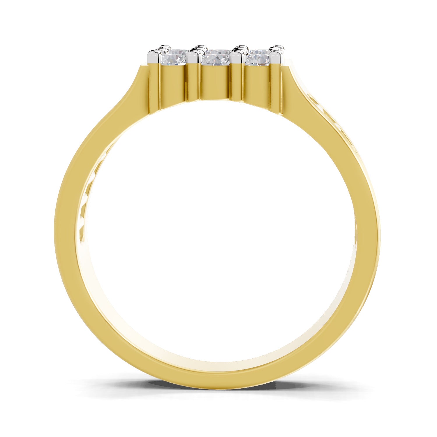 Lab Grown Diamond Ring For Men 0.41 Carat IGI Certified Round Shape 925 Sterling Silver Gold Plated Fashion Ring