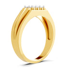 Lab Grown Diamond Ring For Men 0.32 Carat IGI Certified Round Shape 925 Sterling Silver Gold Plated Fashion Ring