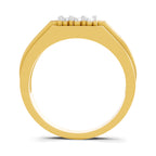 Lab Grown Diamond Ring For Men 0.32 Carat IGI Certified Round Shape 925 Sterling Silver Gold Plated Fashion Ring