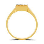 Lab Grown Diamond Ring For Men 0.35 Carat IGI Certified Round Shape 925 Sterling Silver Gold Plated Fashion Ring