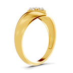 Lab Grown Diamond Ring For Men 0.22 Carat IGI Certified Round Shape 925 Sterling Silver Gold Plated Fashion Ring