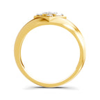 Lab Grown Diamond Ring For Men 0.22 Carat IGI Certified Round Shape 925 Sterling Silver Gold Plated Fashion Ring
