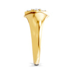 Lab Grown Diamond Ring For Men 0.22 Carat IGI Certified Round Shape 925 Sterling Silver Gold Plated Fashion Ring