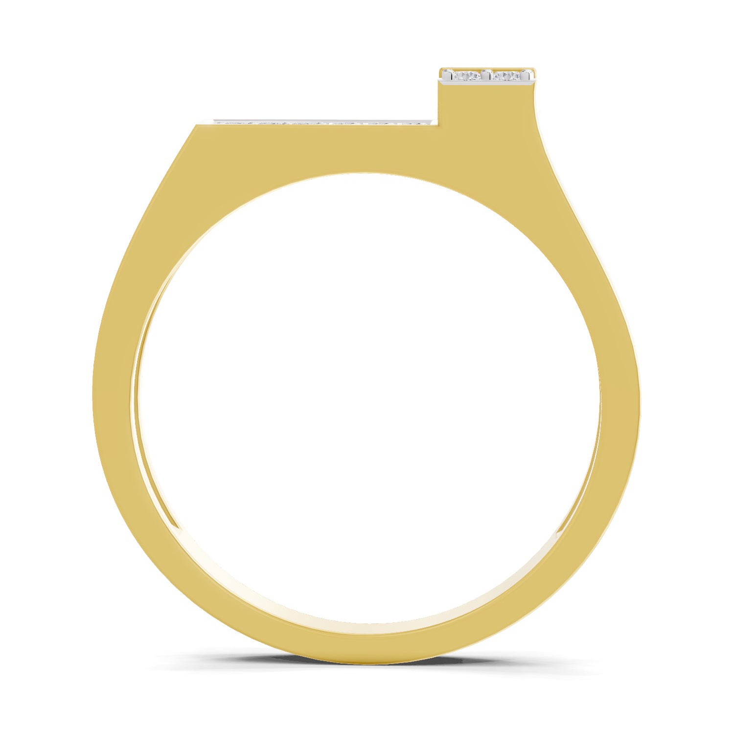 Lab Grown Diamond Ring For Men 0.16 Carat IGI Certified Round Shape 925 Sterling Silver Gold Plated Fashion Ring