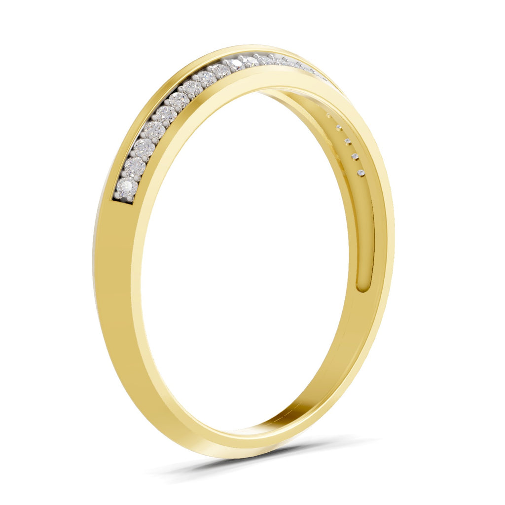 Lab Grown Diamond Ring 0.18 Carat IGI Certified Round Shape 925 Sterling Silver Gold Plated Band Ring