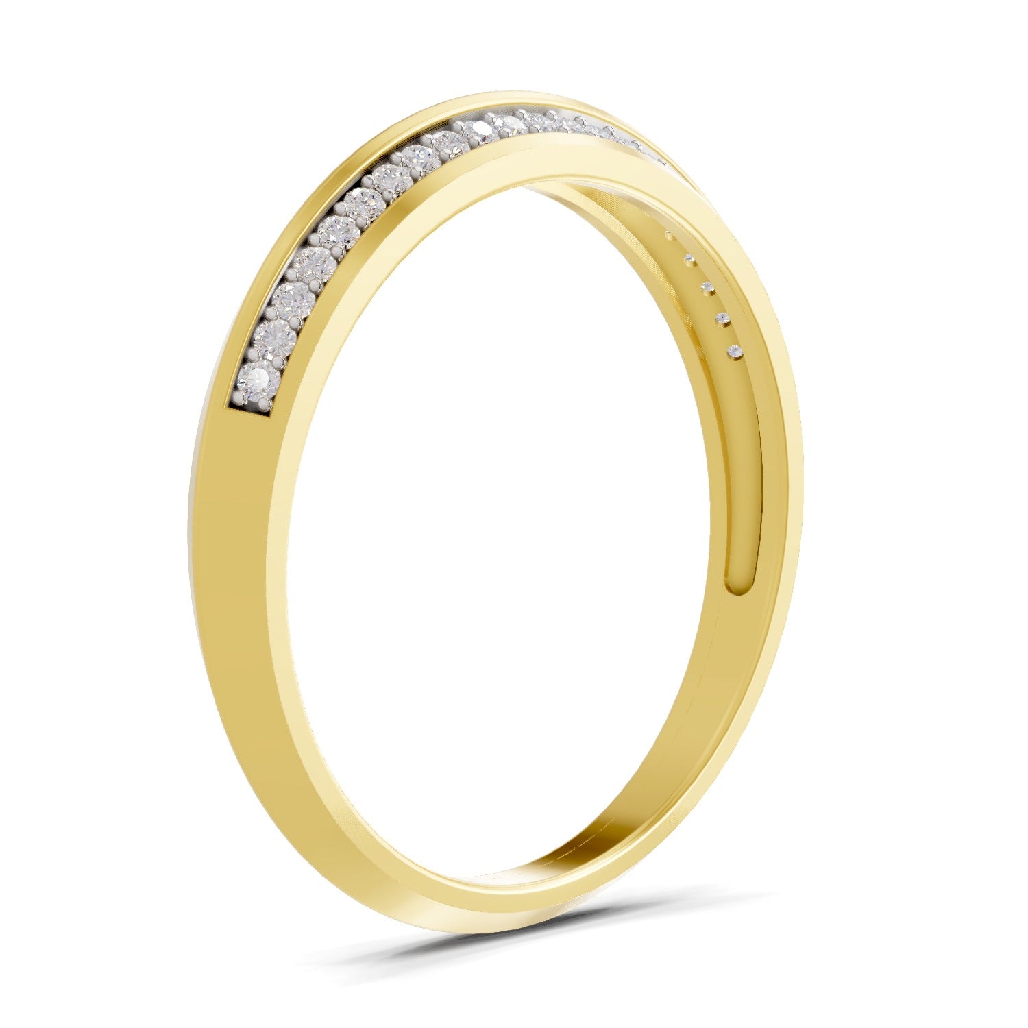 Lab Grown Diamond Ring 0.18 Carat IGI Certified Round Shape 925 Sterling Silver Gold Plated Band Ring