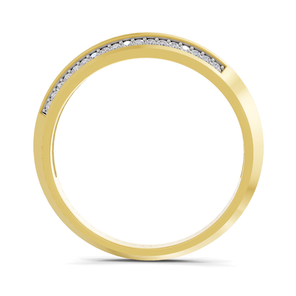 Lab Grown Diamond Ring 0.18 Carat IGI Certified Round Shape 925 Sterling Silver Gold Plated Band Ring