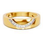 Lab Grown Diamond Ring For Men 0.05 Carat Round Shape 925 Sterling Silver Gold Plated Fashion Ring