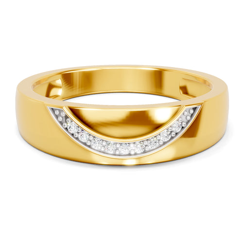 Lab Grown Diamond Ring For Men 0.05 Carat Round Shape 925 Sterling Silver Gold Plated Fashion Ring