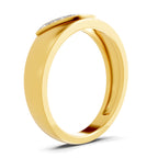 Lab Grown Diamond Ring For Men 0.05 Carat Round Shape 925 Sterling Silver Gold Plated Fashion Ring