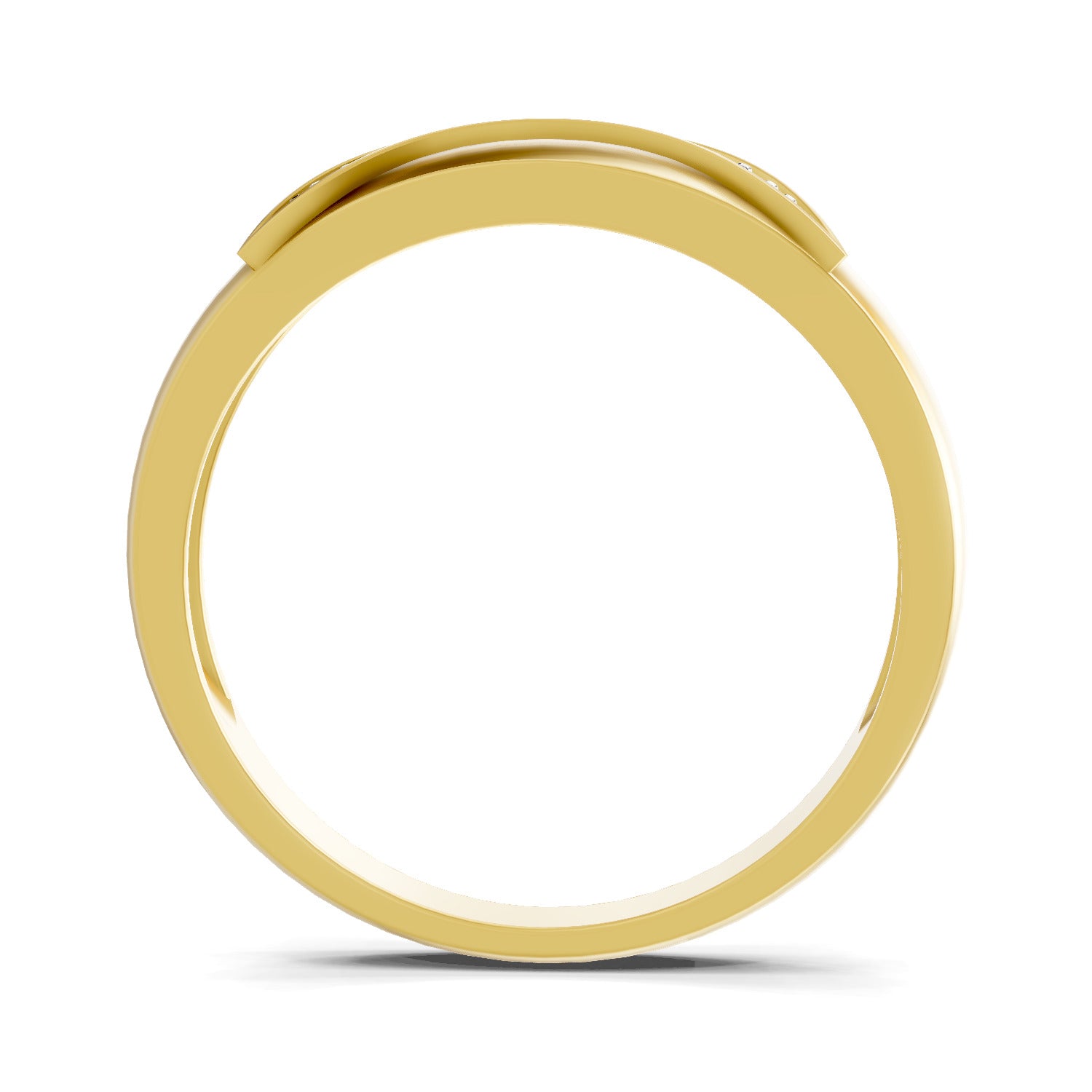Lab Grown Diamond Ring For Men 0.07 Carat Round Shape 925 Sterling Silver Gold Plated Fashion Ring