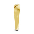 Lab Grown Diamond Ring For Men 0.07 Carat Round Shape 925 Sterling Silver Gold Plated Fashion Ring
