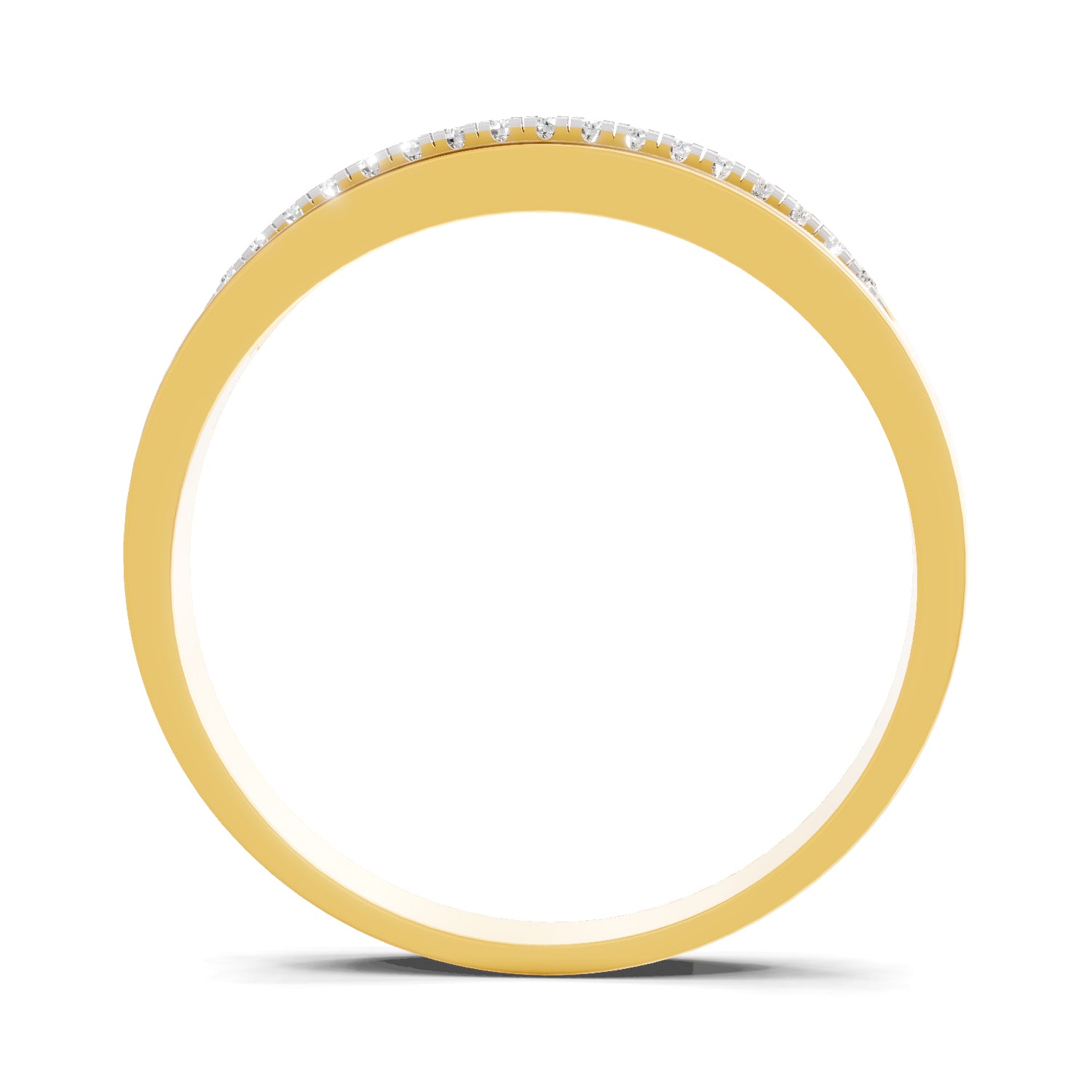 Lab Grown Diamond Ring For Men 0.09 Carat Round Shape 925 Sterling Silver Gold Plated Fashion Ring