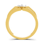 Lab Grown Diamond Ring For Men 0.24 Carat IGI Certified Round Shape 925 Sterling Silver Gold Plated Four Stone Ring
