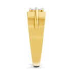 Lab Grown Diamond Ring For Men 0.24 Carat IGI Certified Round Shape 925 Sterling Silver Gold Plated Four Stone Ring