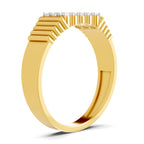 Lab Grown Diamond Ring For Men 0.38 Carat IGI Certified Round Shape 925 Sterling Silver Gold Plated Fashion Ring