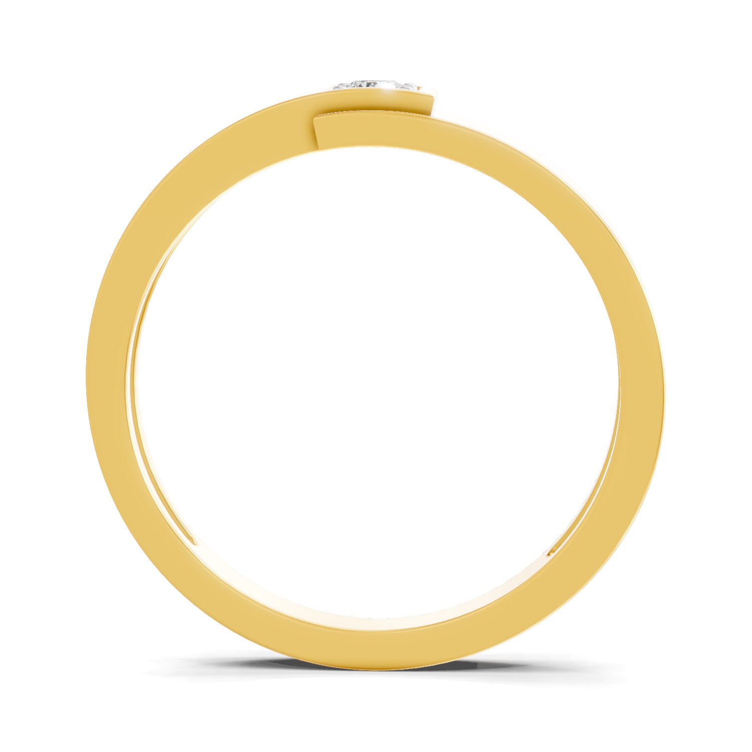 Lab Grown Diamond Ring For Men 0.08 Carat Round Shape 925 Sterling Silver Gold Plated Fashion Ring