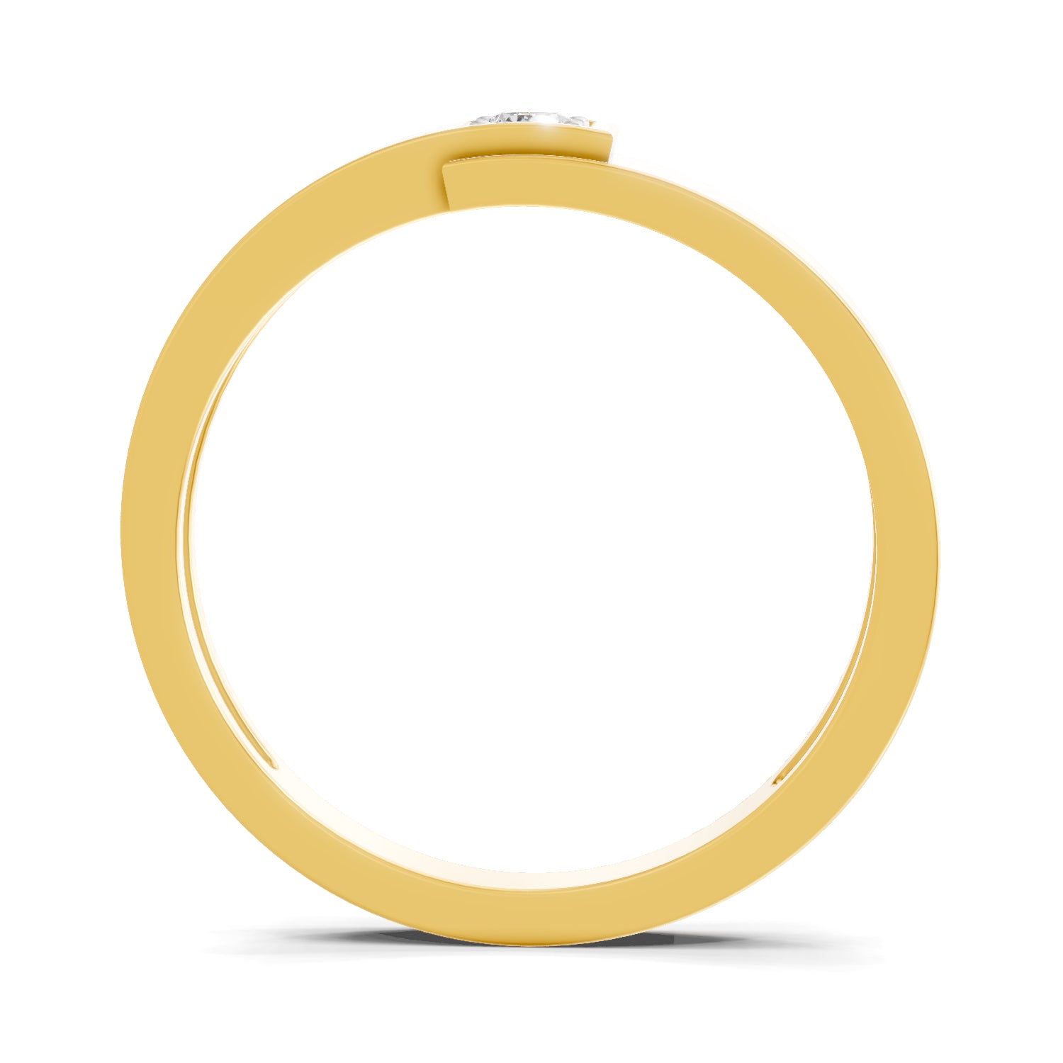 Lab Grown Diamond Ring For Men 0.08 Carat Round Shape 925 Sterling Silver Gold Plated Fashion Ring