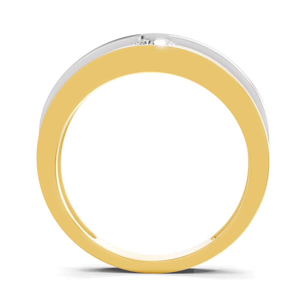 Lab Grown Diamond Ring For Men 0.3 Carat IGI Certified Round Shape 925 Sterling Silver Gold Plated Fashion Ring