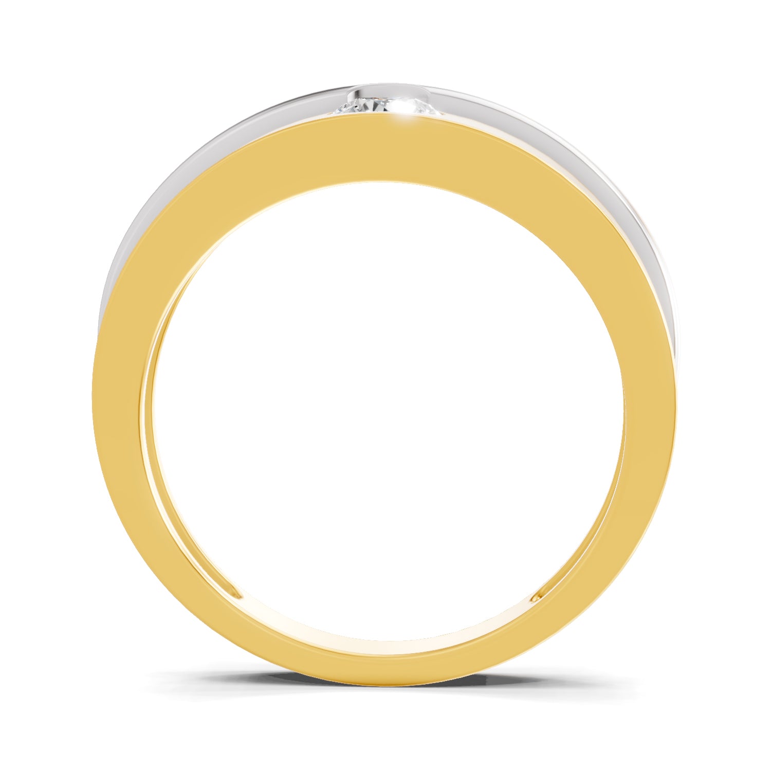 Lab Grown Diamond Ring For Men 0.3 Carat IGI Certified Round Shape 925 Sterling Silver Gold Plated Fashion Ring