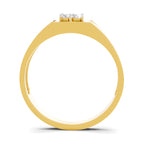 Lab Grown Diamond Ring For Men 0.21 Carat IGI Certified Round Shape 925 Sterling Silver Gold Plated Fashion Ring