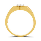 Lab Grown Diamond Ring For Men 0.24 Carat IGI Certified Round Shape 925 Sterling Silver Gold Plated Fashion Ring