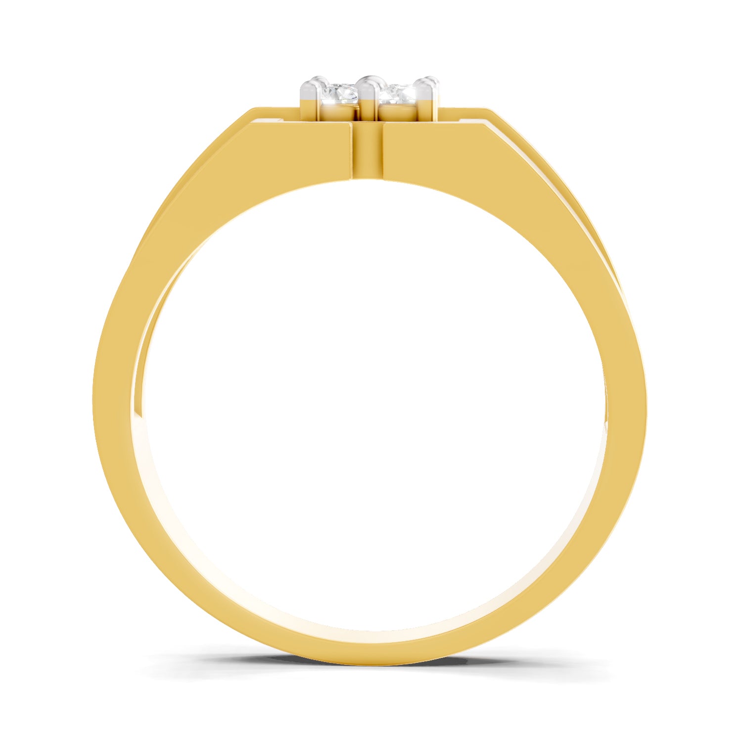 Lab Grown Diamond Ring For Men 0.24 Carat IGI Certified Round Shape 925 Sterling Silver Gold Plated Fashion Ring