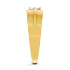 Lab Grown Diamond Ring For Men 0.24 Carat IGI Certified Round Shape 925 Sterling Silver Gold Plated Fashion Ring