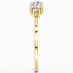 Lab Grown Diamond 0.38CT 925 Sterling Silver Gold Plated Round Shape Ring