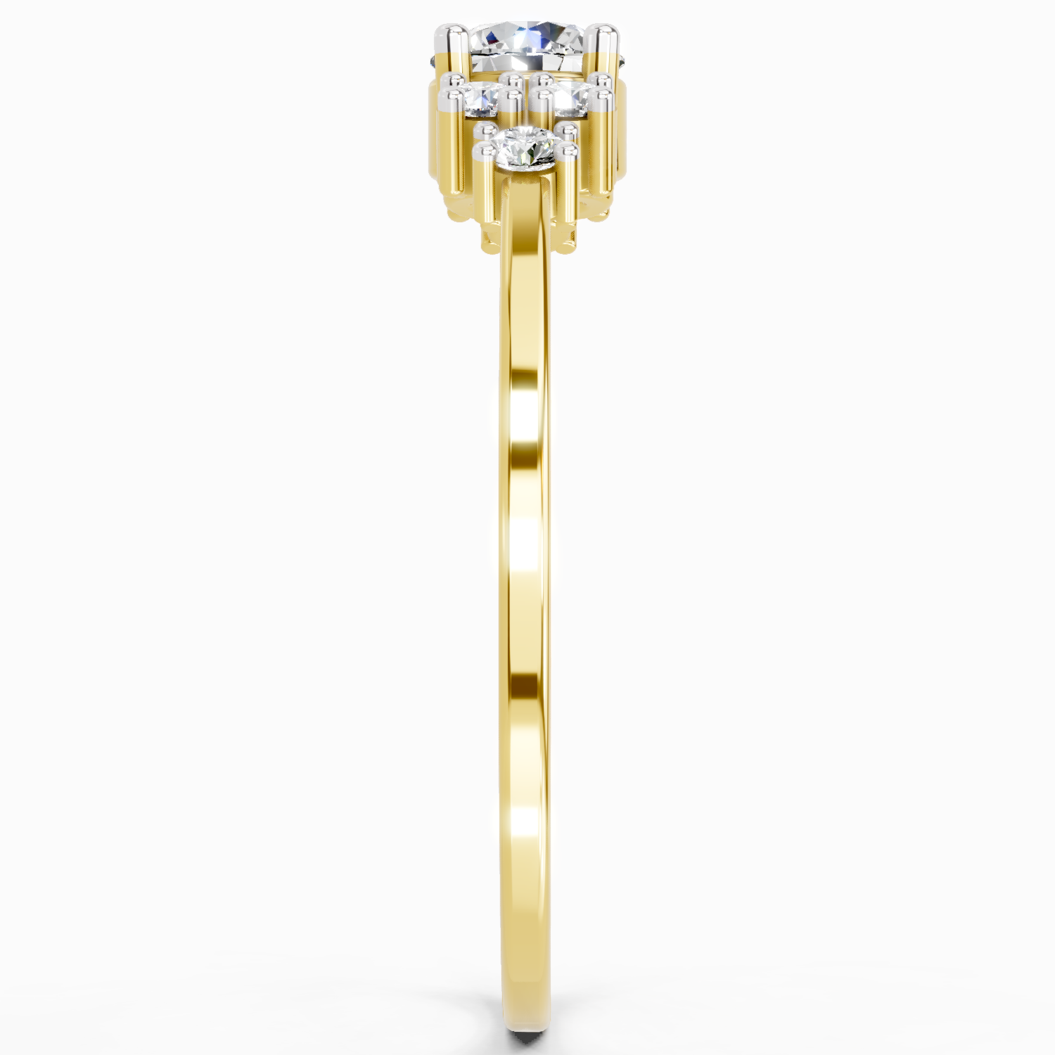 Lab Grown Diamond 0.38CT 925 Sterling Silver Gold Plated Round Shape Ring