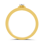 Lab Grown Diamond 0.11CT 925 Sterling Silver Gold Plated Round Shape Ring