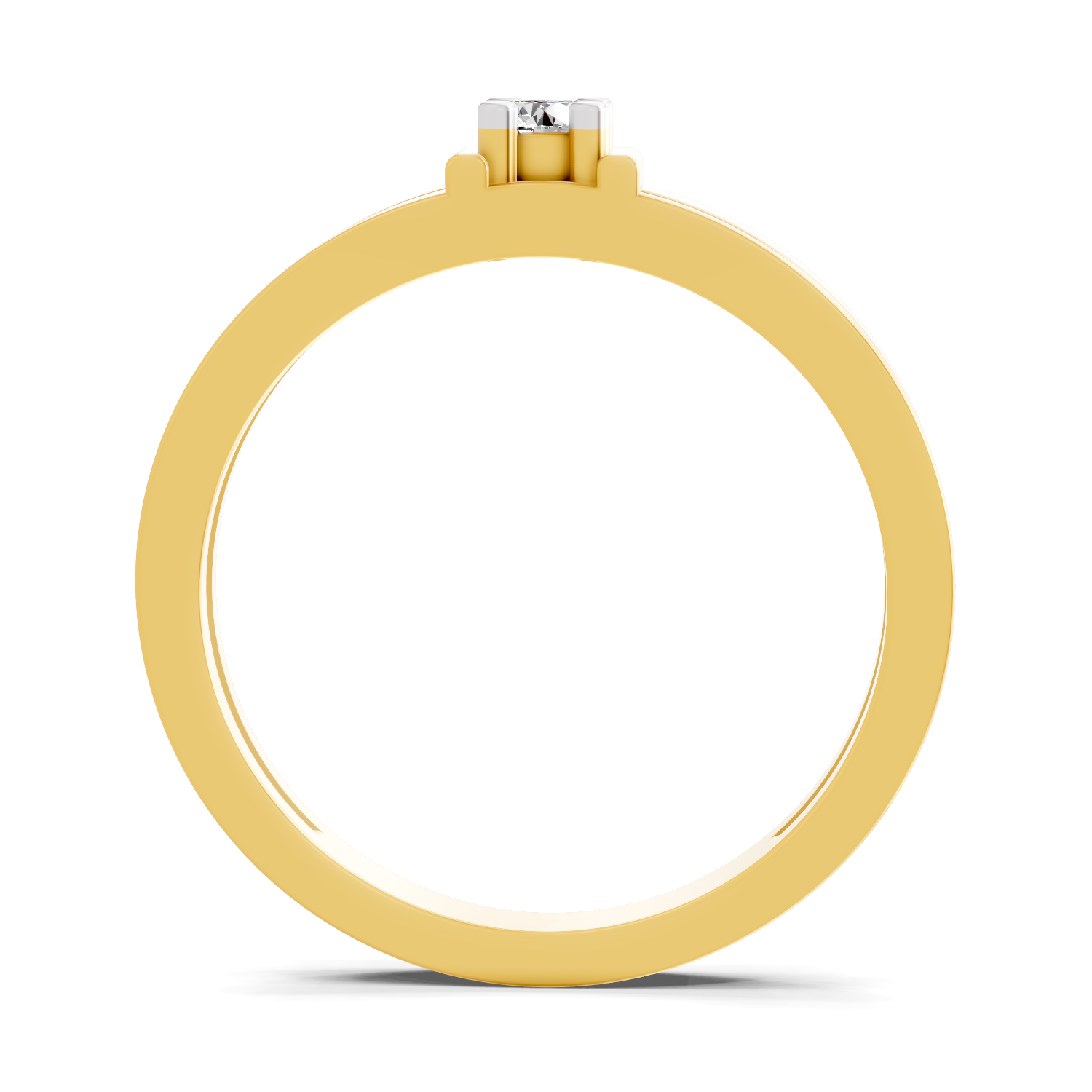 Lab Grown Diamond 0.11CT 925 Sterling Silver Gold Plated Round Shape Ring
