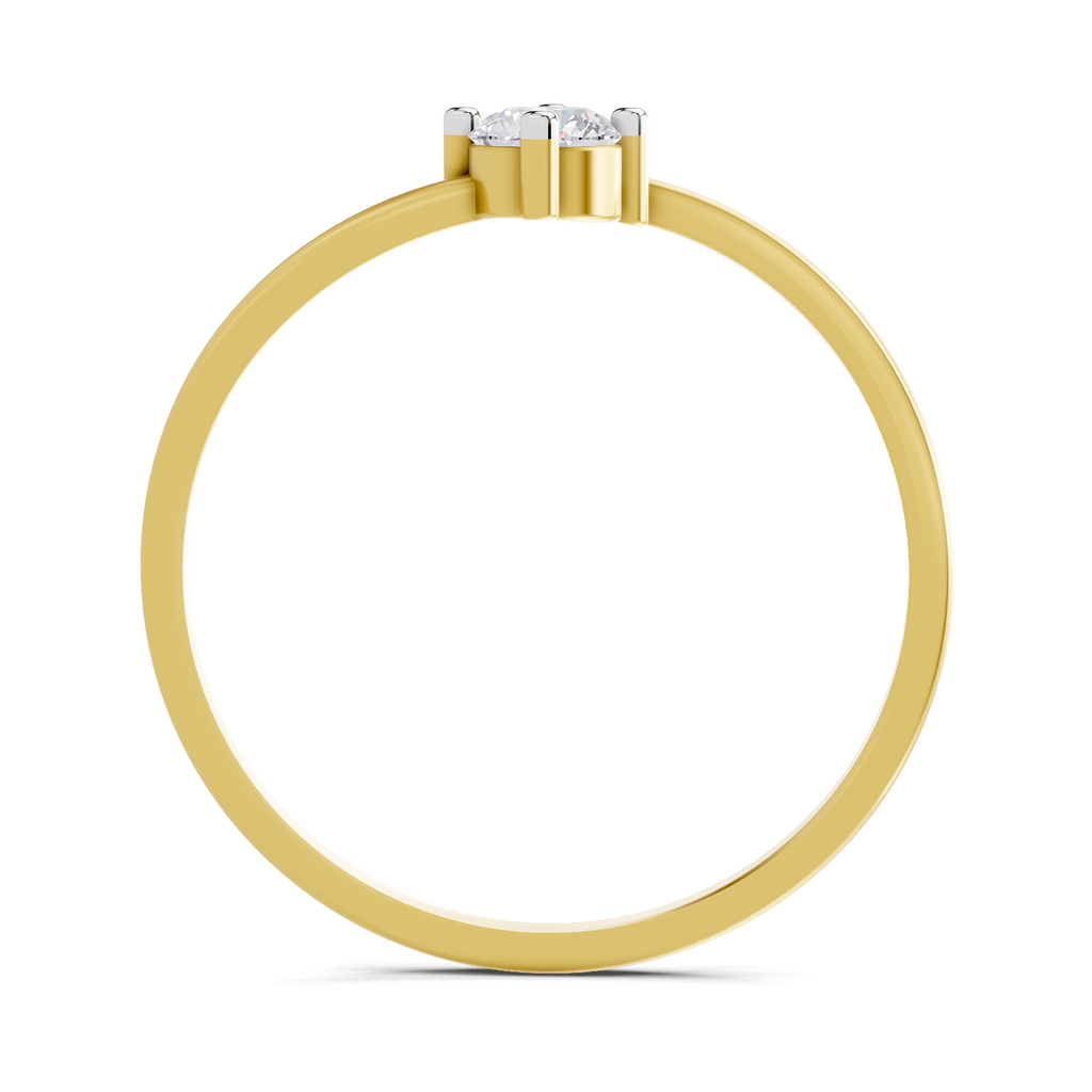 Lab Grown Diamond 0.18CT 925 Sterling Silver Gold Plated Round Shape Ring